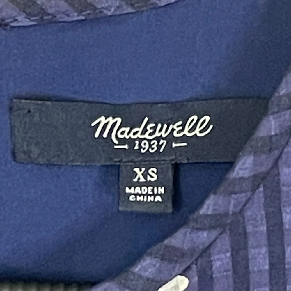 Madewell Silk/Cotton Blue/Purple Flowerstamp Sheath Dress Size XS